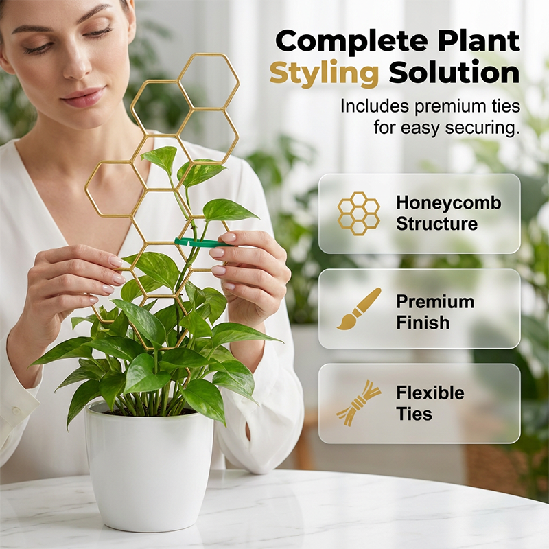 🌿 LIMITED-TIME 30% OFF! ✨ Honeycomb Plant Trellis – Rust-Proof, Stackable, Easy Install 🐝