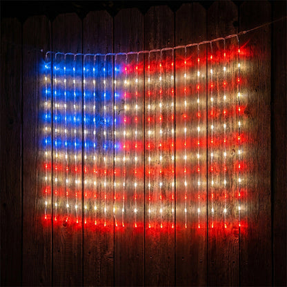 ❤️✨ Patriotic Flag Net Lights – USB, Waterproof, 50,000-Hour ✨