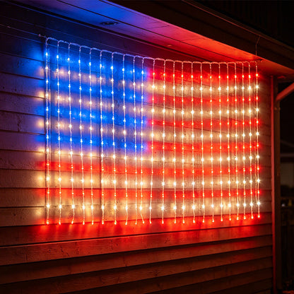 ❤️✨ Patriotic Flag Net Lights – USB, Waterproof, 50,000-Hour ✨