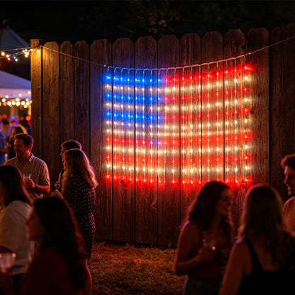 ❤️✨ Patriotic Flag Net Lights – USB, Waterproof, 50,000-Hour ✨