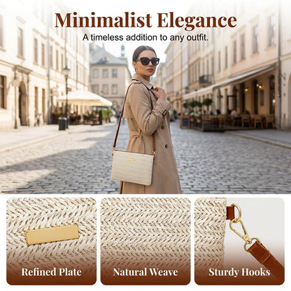 Women's Woven Straw Shoulder Clutch Bag👜