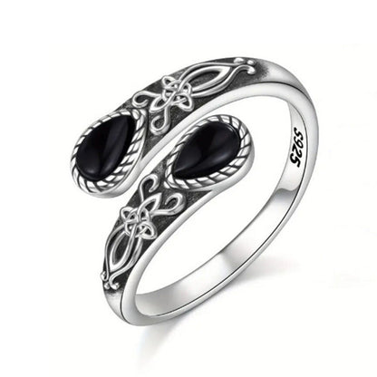 ⏰Vintage Adjustable Open Ring with Teardrop Glowing Zircon