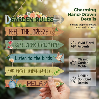 ⏳Limited-time 48% off⏰Rustic Wooden Garden Hanging Sign Wall Decor Plaque🏡🪧