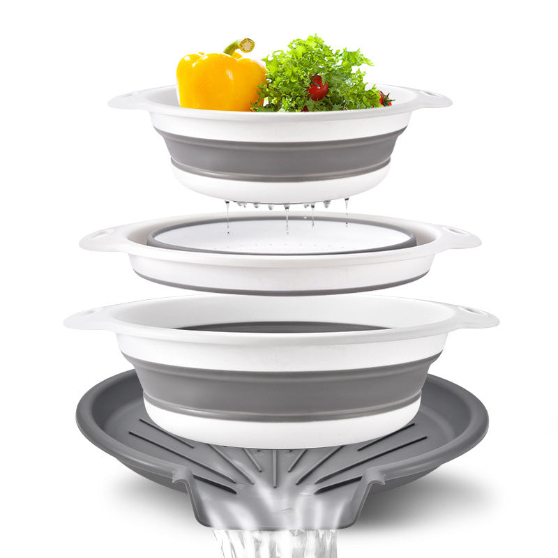 🥗 New Arrivals 49% OFF💥3-Piece Collapsible Colander Set with Draining Base – Space-Saving Kitchen Strainers for Fruits, Pasta & Vegetables